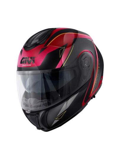 Preklopna čelada Givi X.26 SQUARE-Burgundy črna	